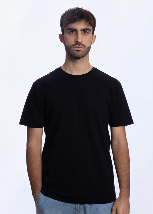 T-shirt manica corta in Piquet Nero