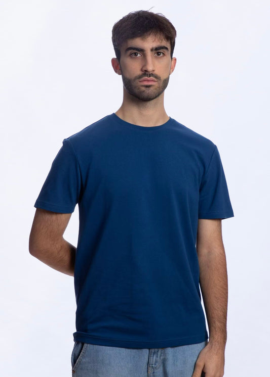 T-shirt manica corta in Piquet Blu Jeans