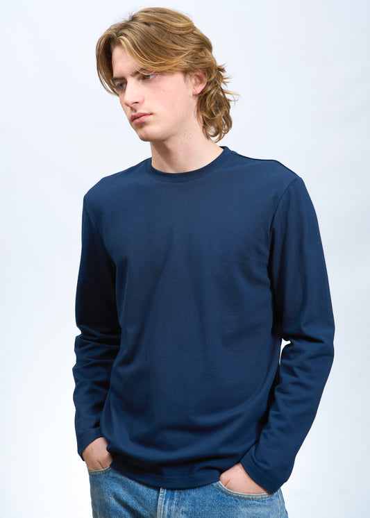 Maglietta cotone Piquet Navy