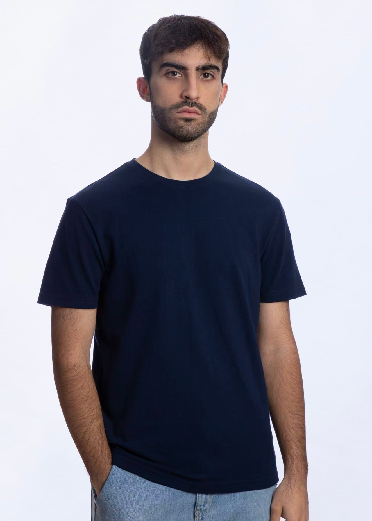 T-shirt manica corta in Piquet Blu Navy