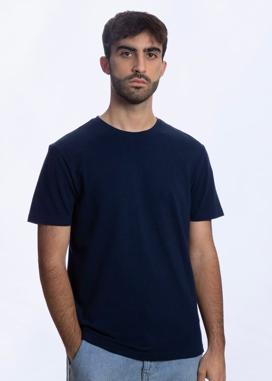 T-shirt manica corta in Piquet Blu Navy