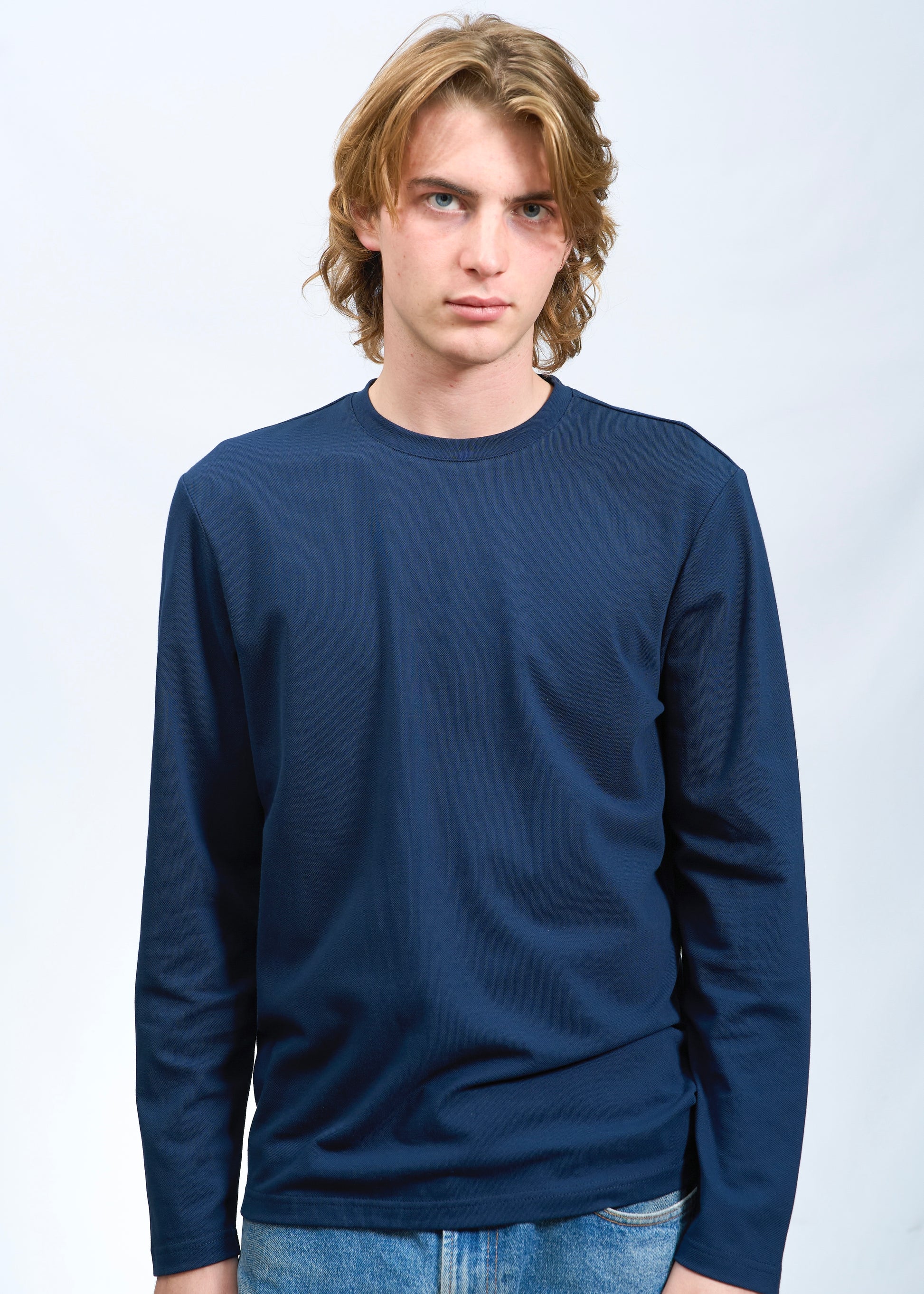 Maglietta cotone Piquet Navy
