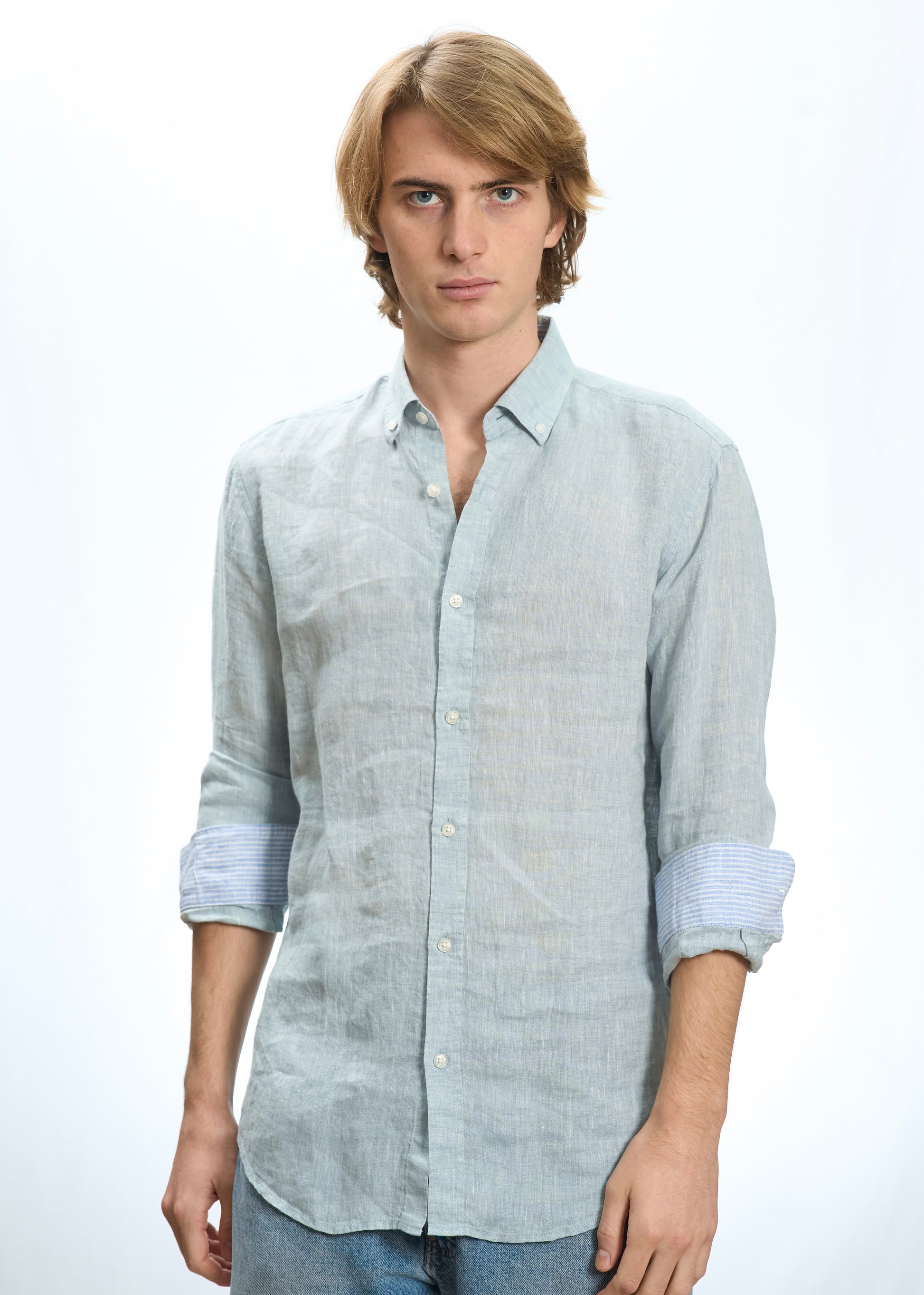 Camicia puro lino Grigio