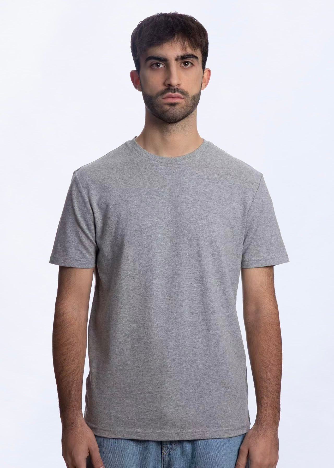 T-shirt manica corta in Piquet Grigio