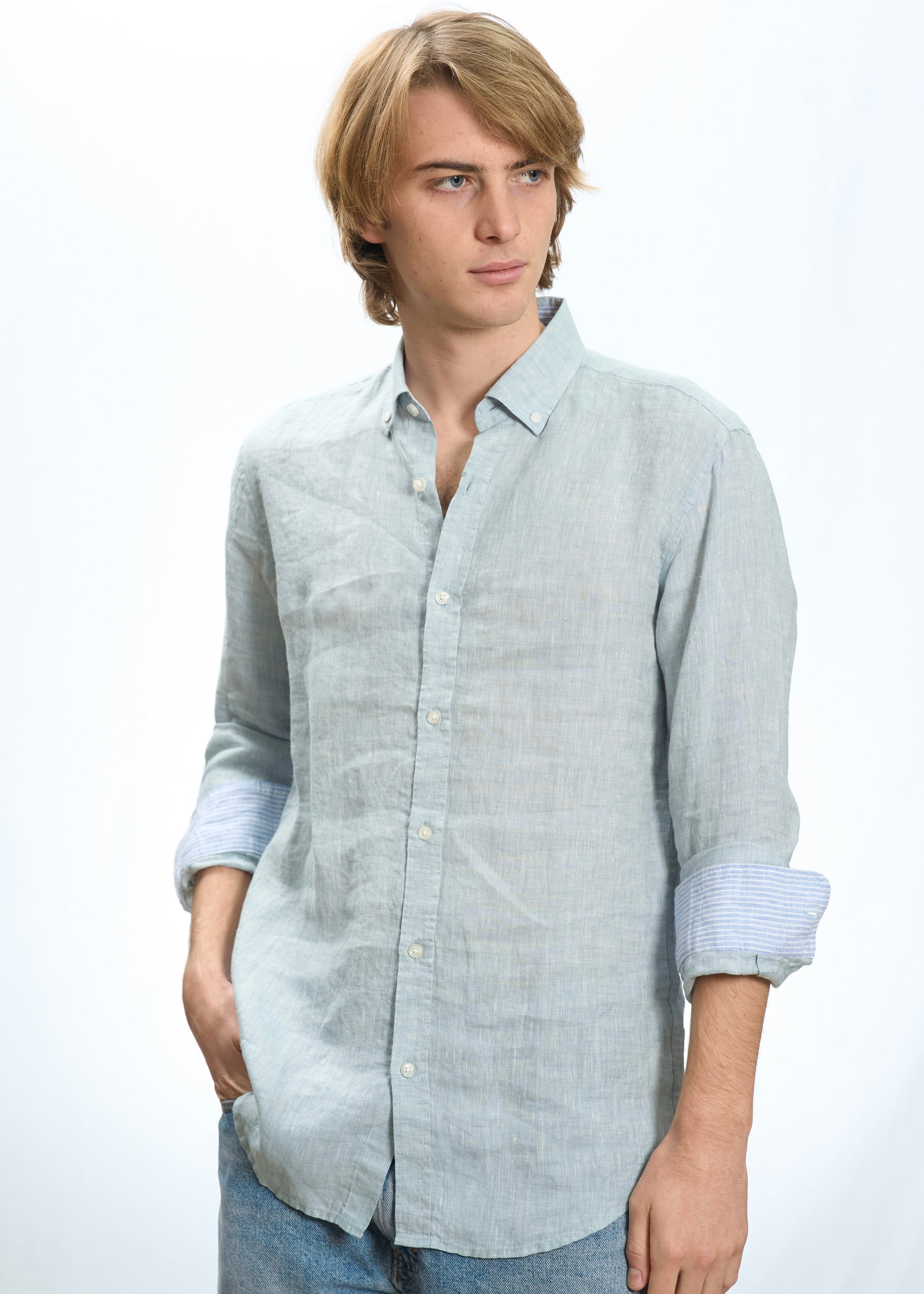 Camicia puro lino Grigio