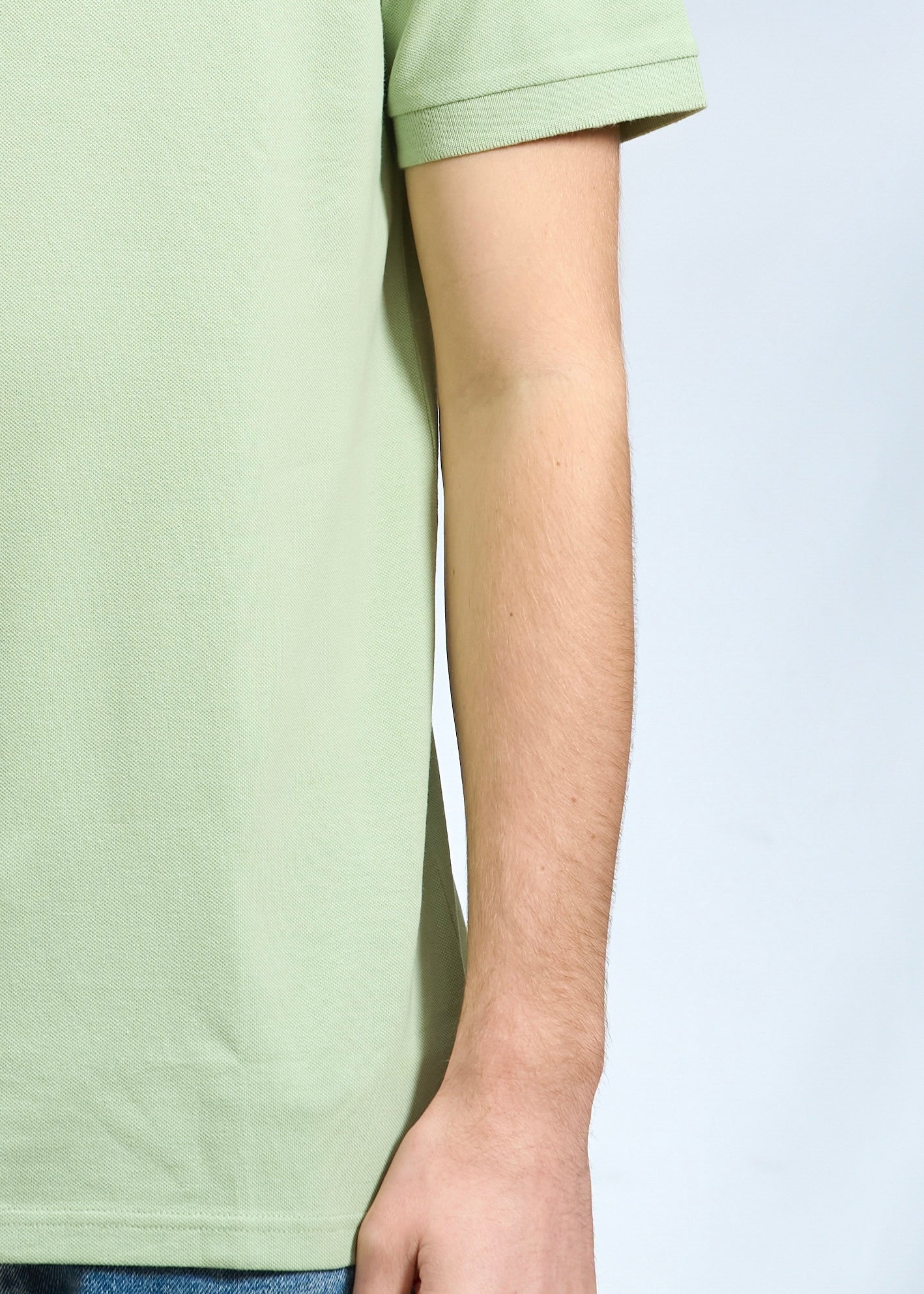 Polo collo alla coreana Verde Acqua
