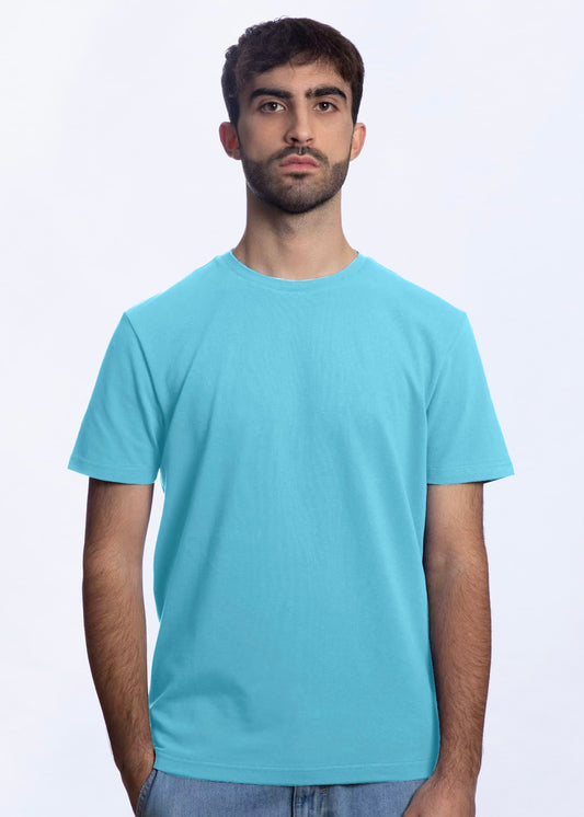 T-shirt manica corta in Piquet Azzurro