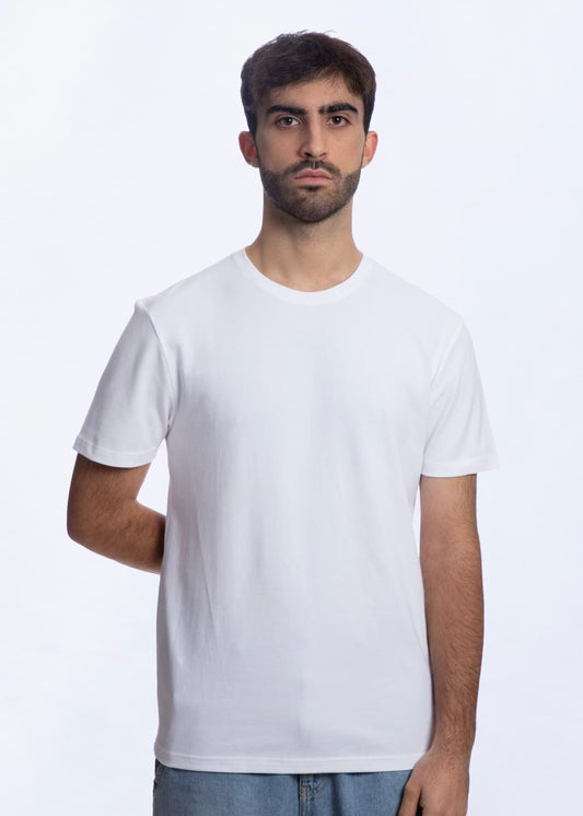 T-shirt manica corta in Piquet Bianco