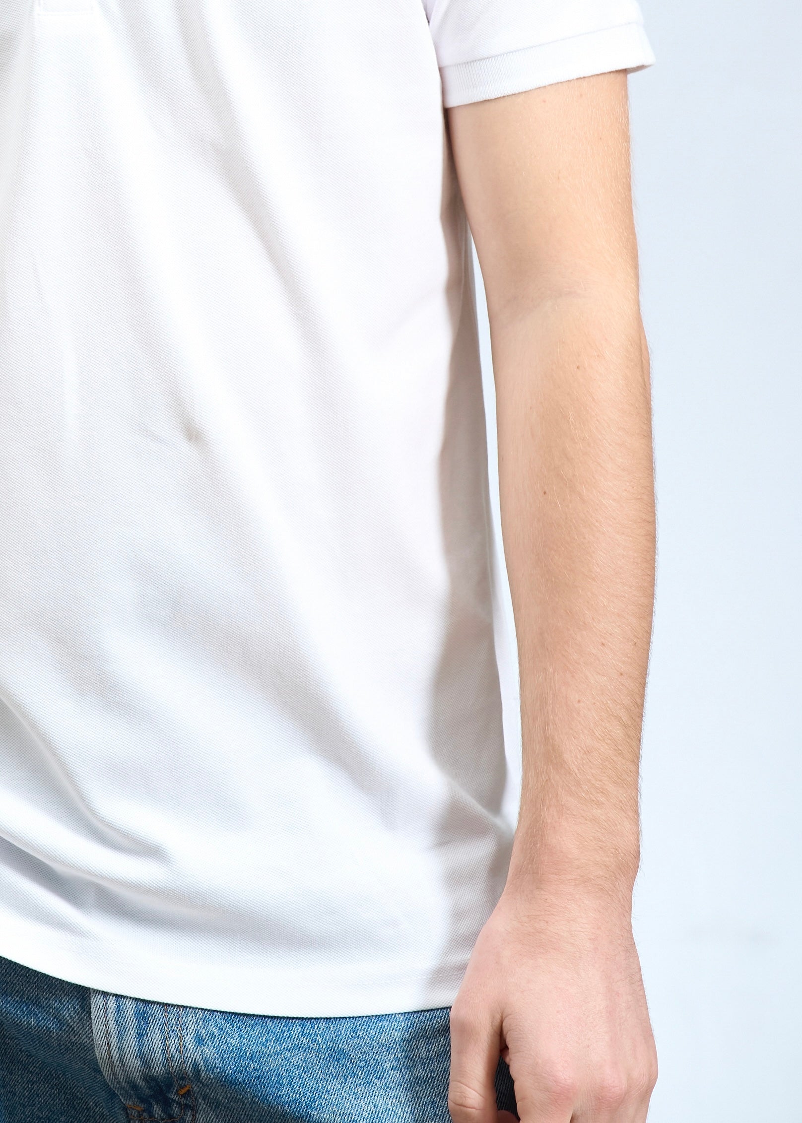Polo collo alla coreana Bianco