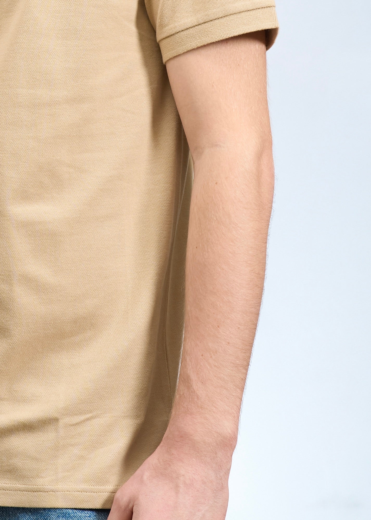 Polo collo alla coreana Beige