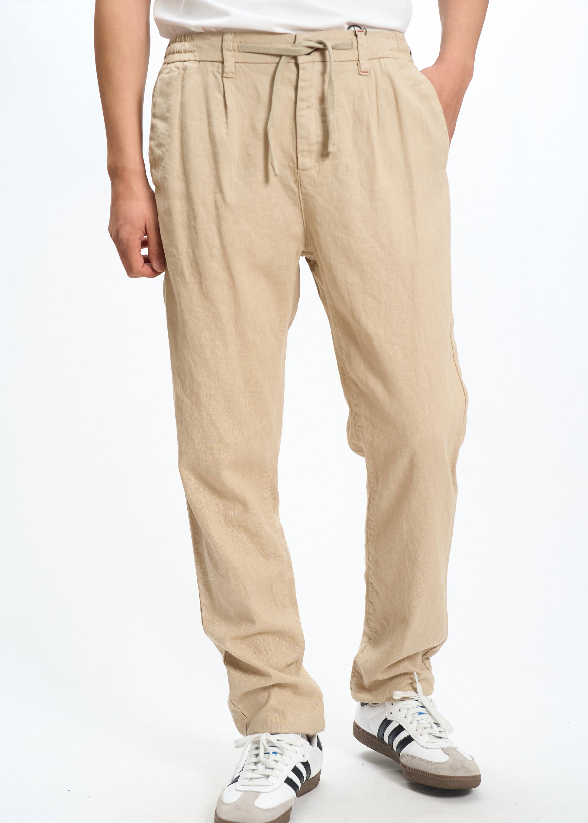 Pantaloni in lino Beige