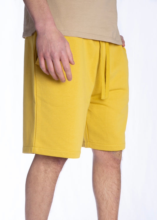 Pantaloncini felpati Senape