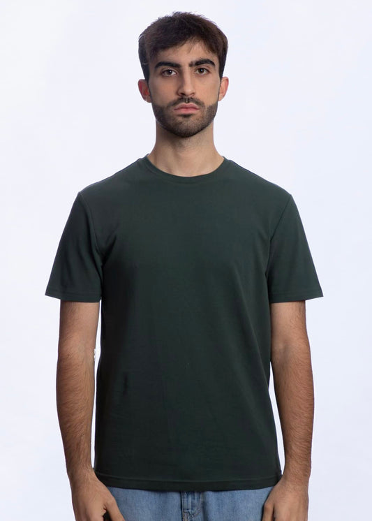 T-shirt manica corta in Piquet Verde Scuro