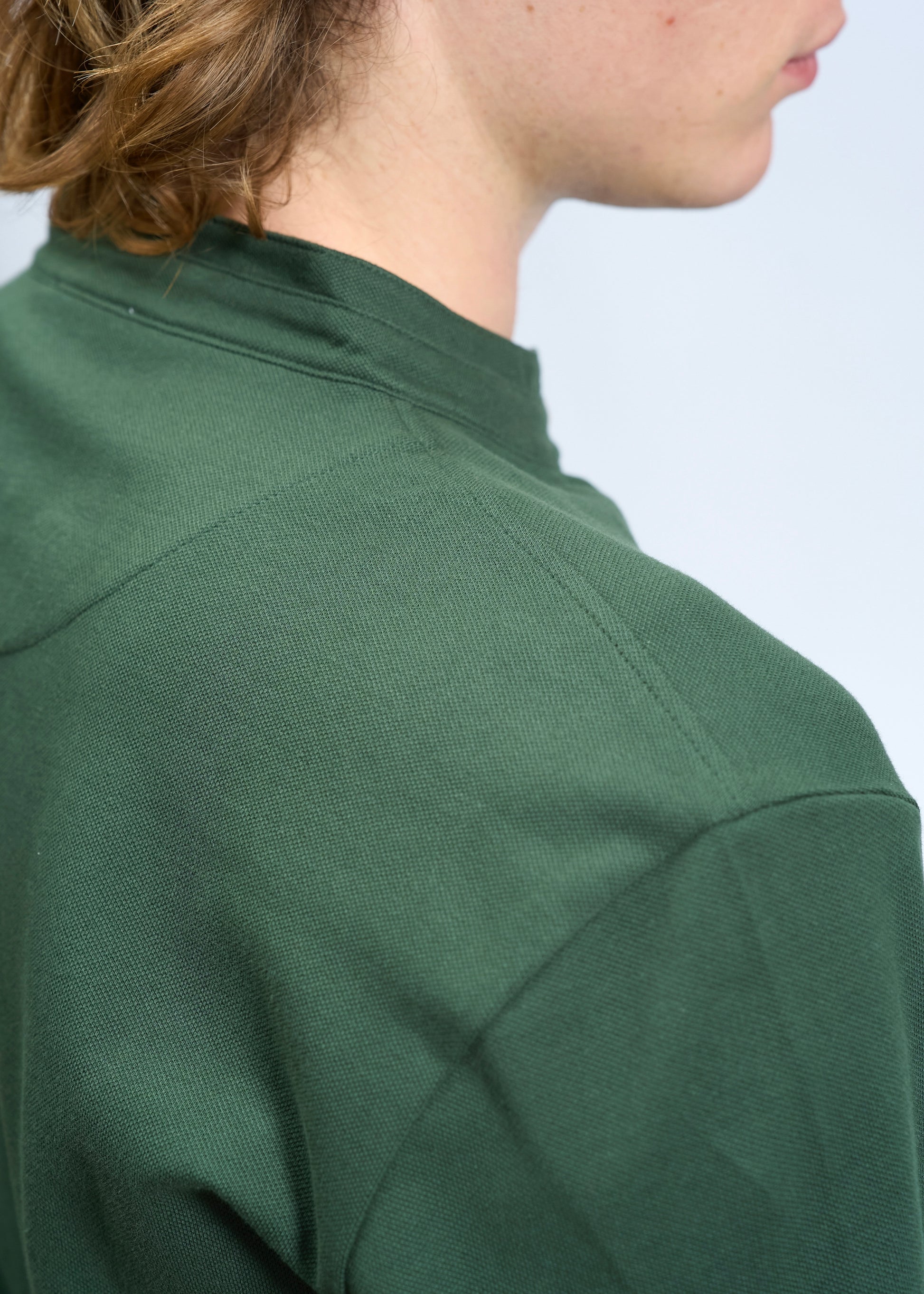 Polo collo alla coreana Verde
