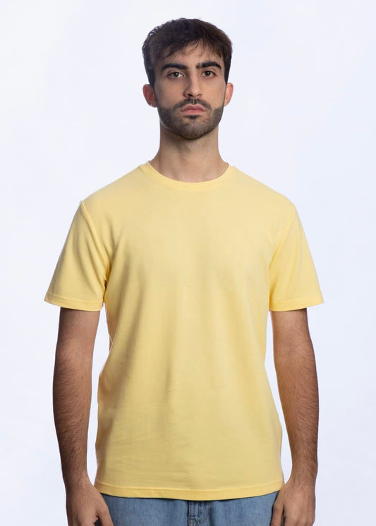 T-shirt manica corta in Piquet Giallo