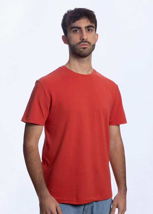 T-shirt manica corta in Piquet Ruggine