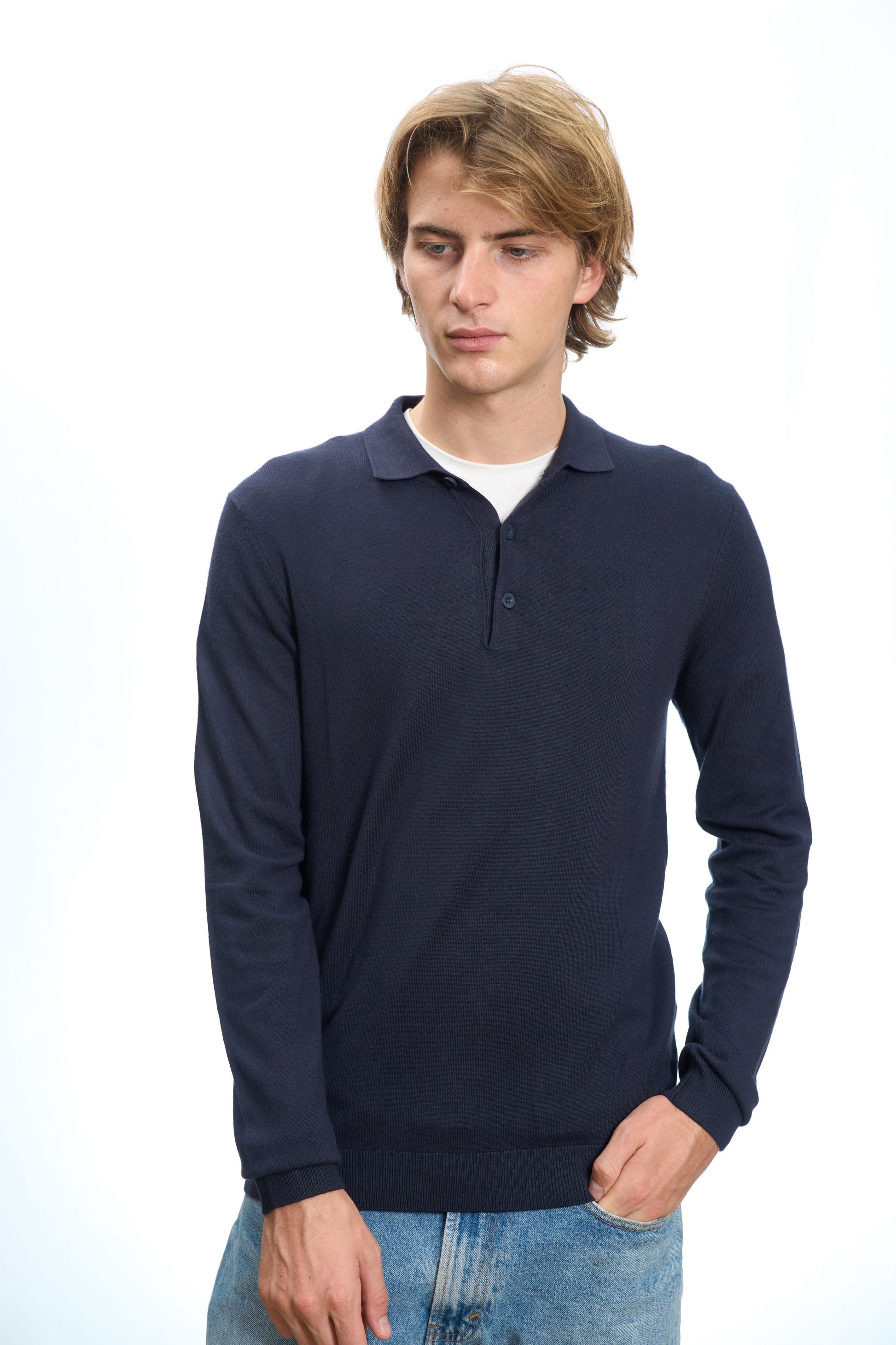 MAGLIA A POLO BLU NAVY