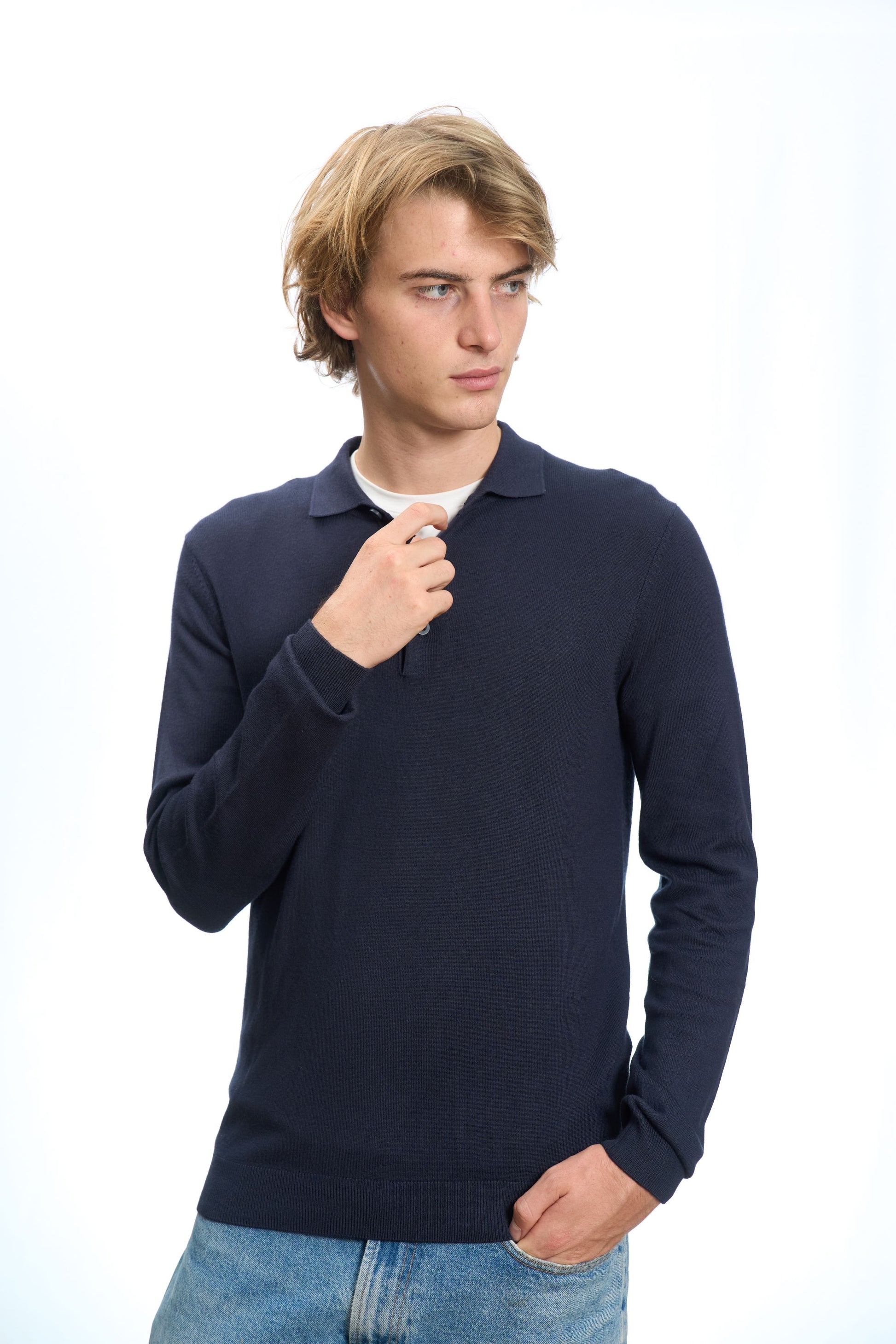 MAGLIA A POLO BLU NAVY