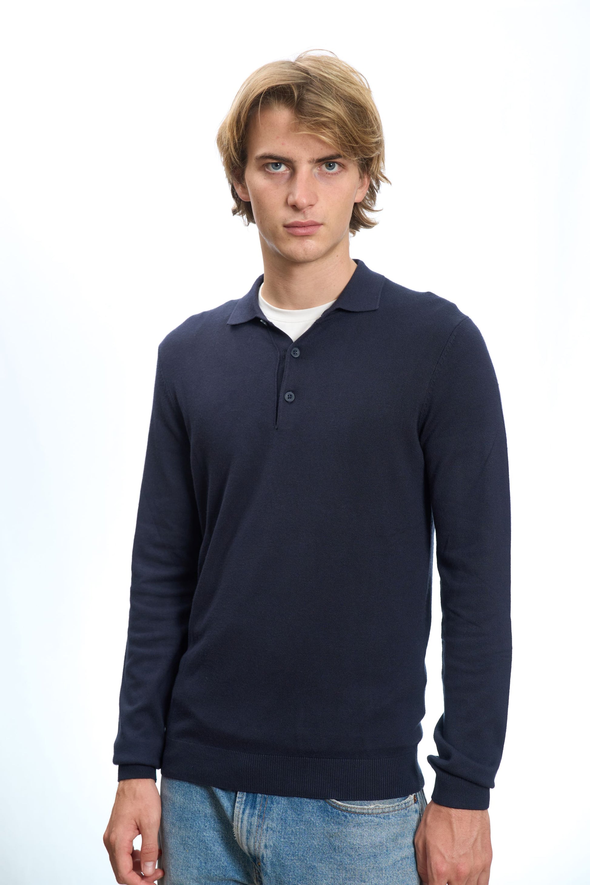 MAGLIA A POLO BLU NAVY