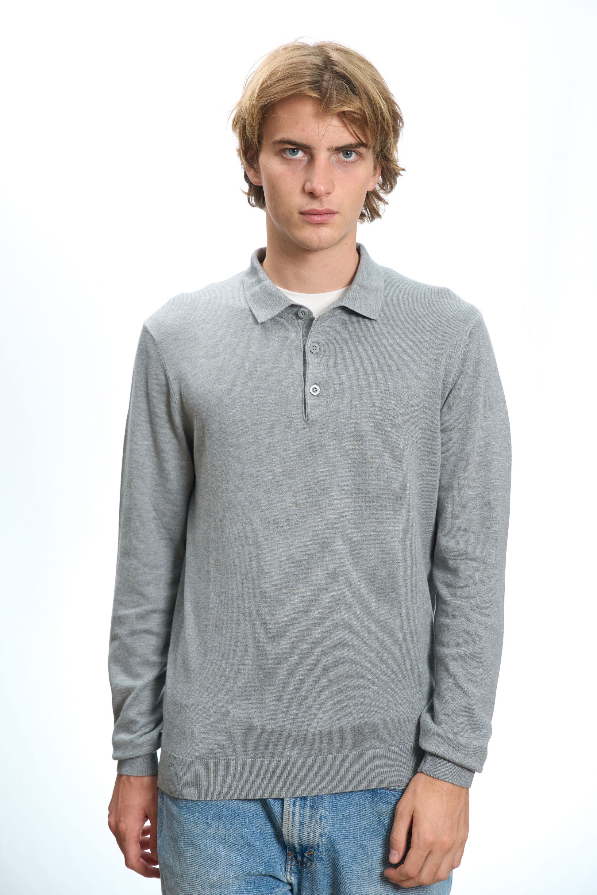 MAGLIA A POLO GRIGIO SCURO