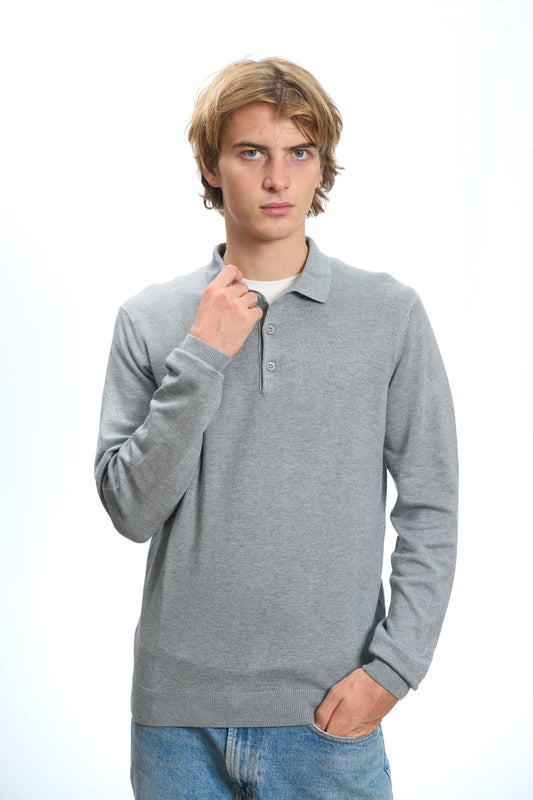 MAGLIA A POLO GRIGIO SCURO