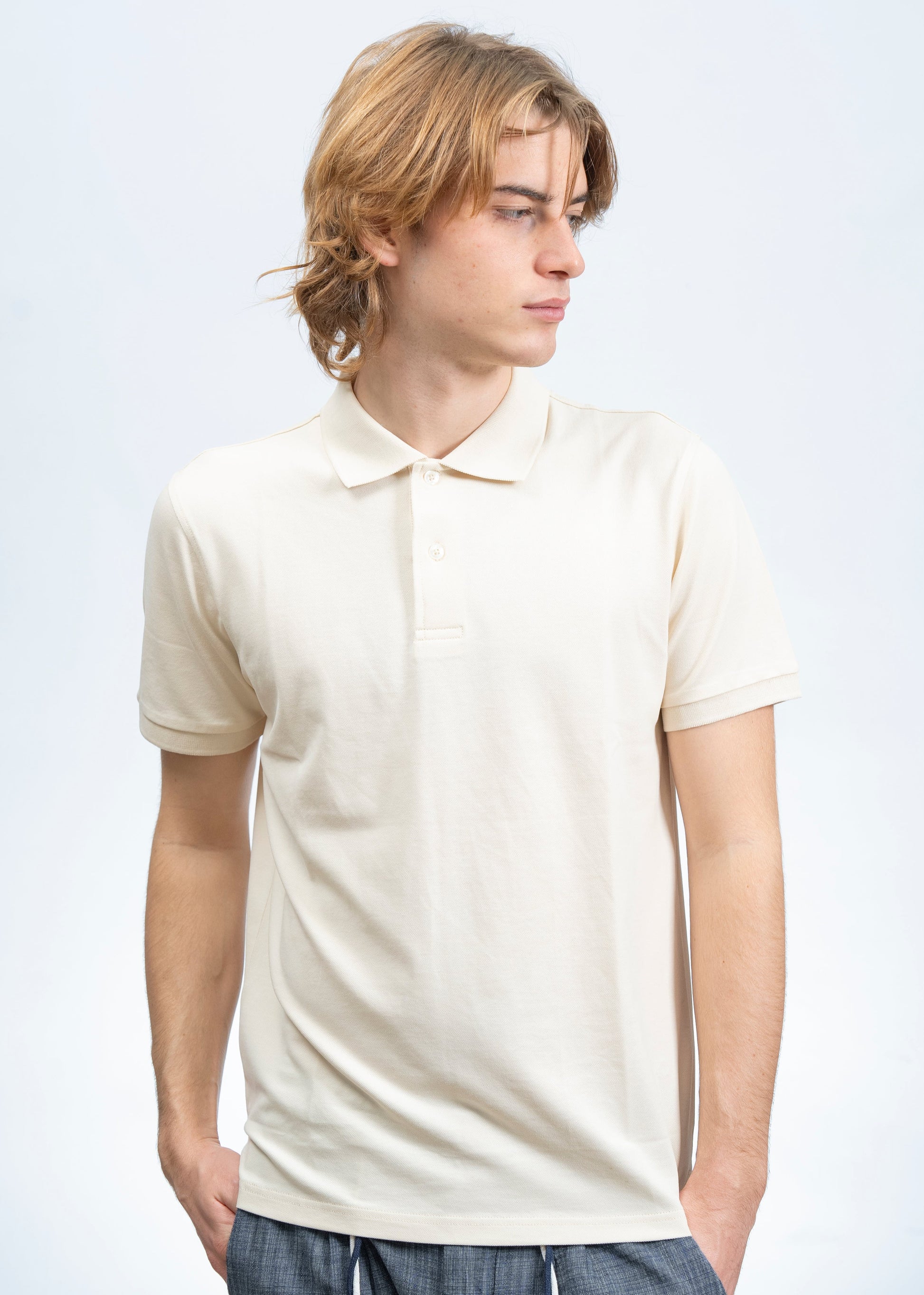 Polo Classica in Piquet Crema