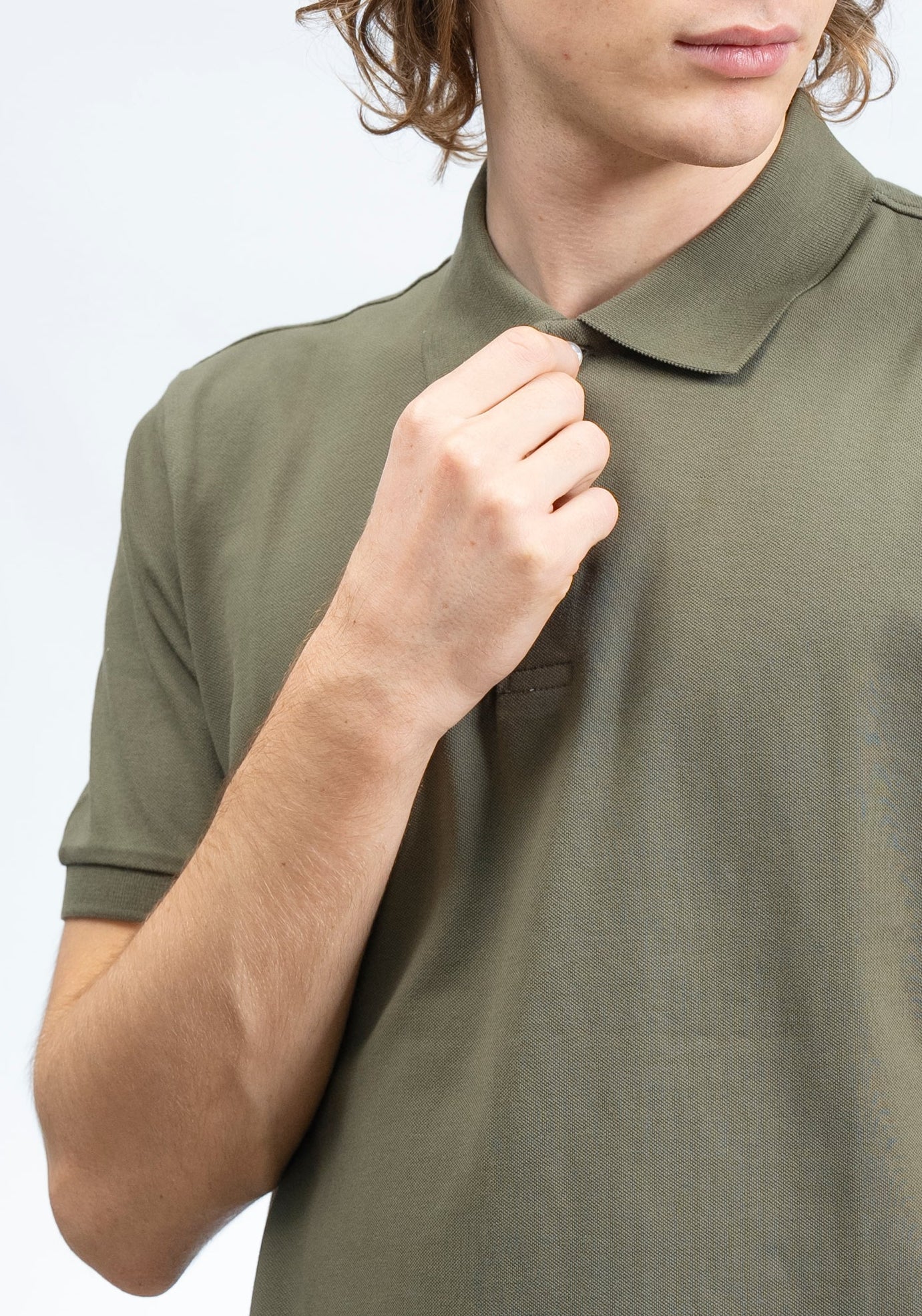 Polo Classica in Piquet Verde Militare