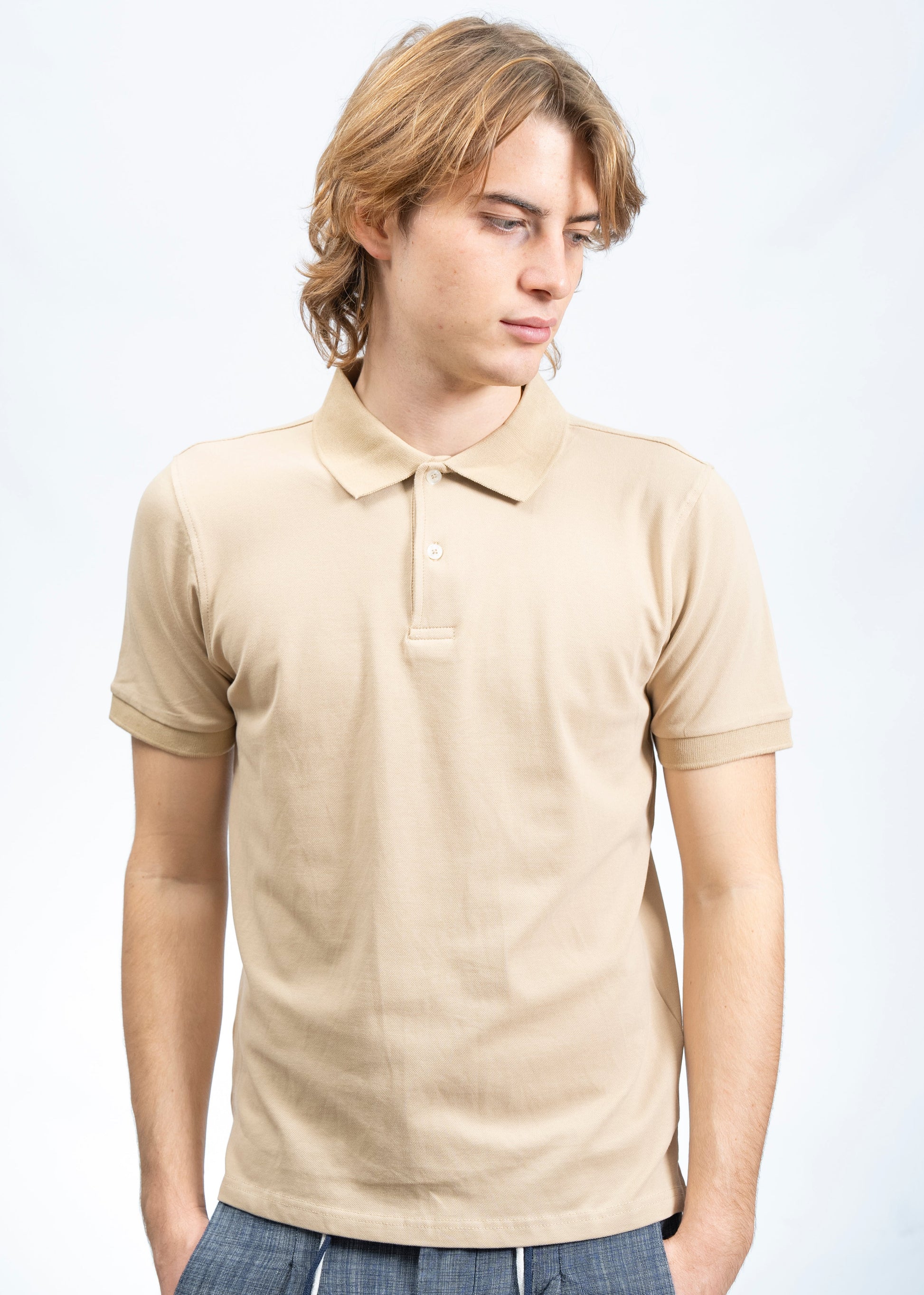Polo Classica in Piquet Beige