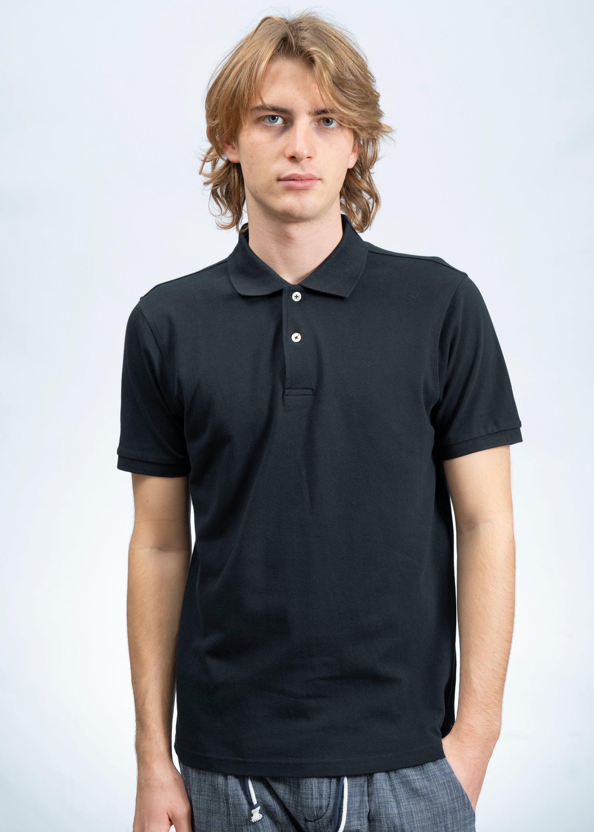 Polo Classica in Piquet Nero