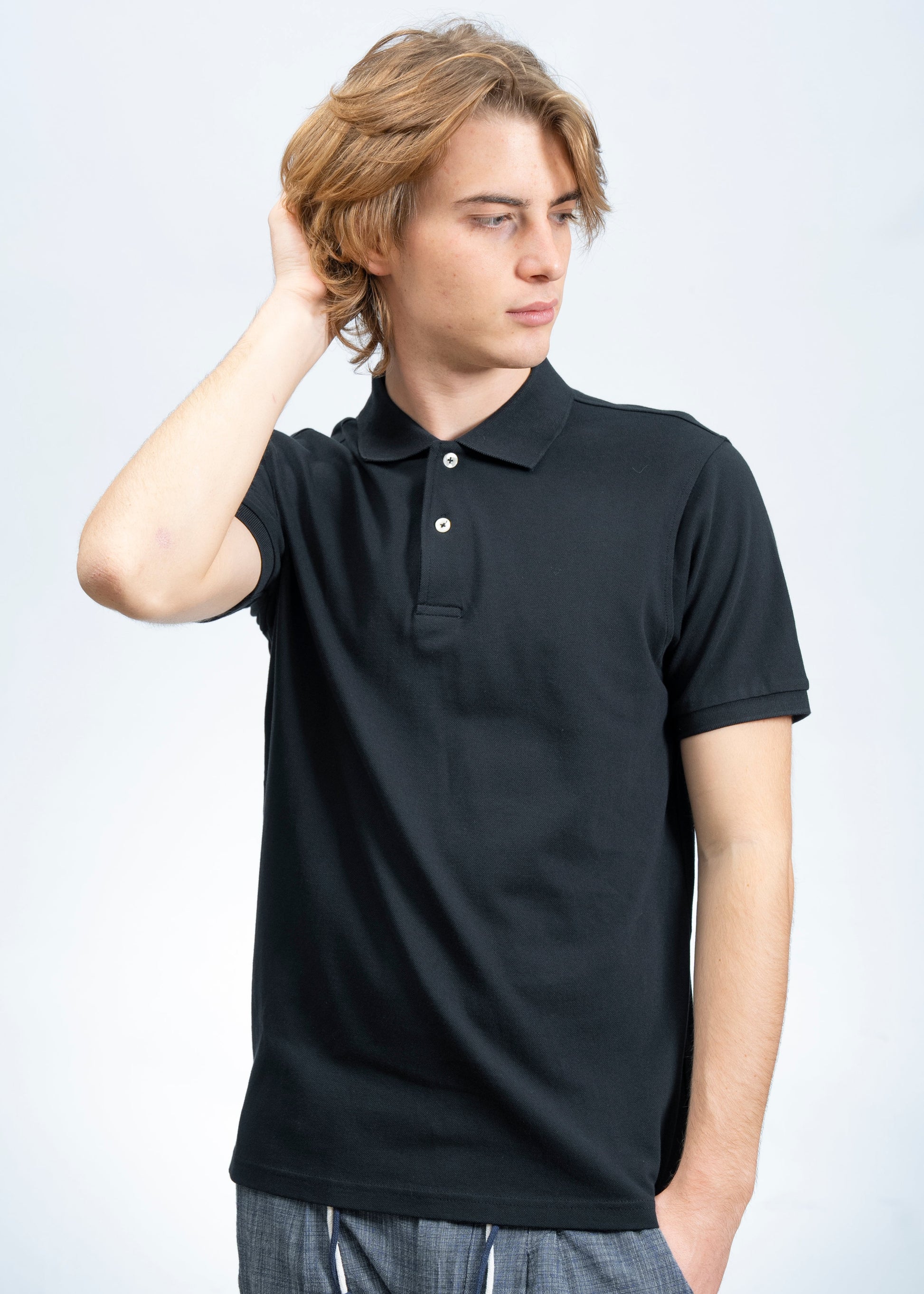 Polo Classica in Piquet Nero
