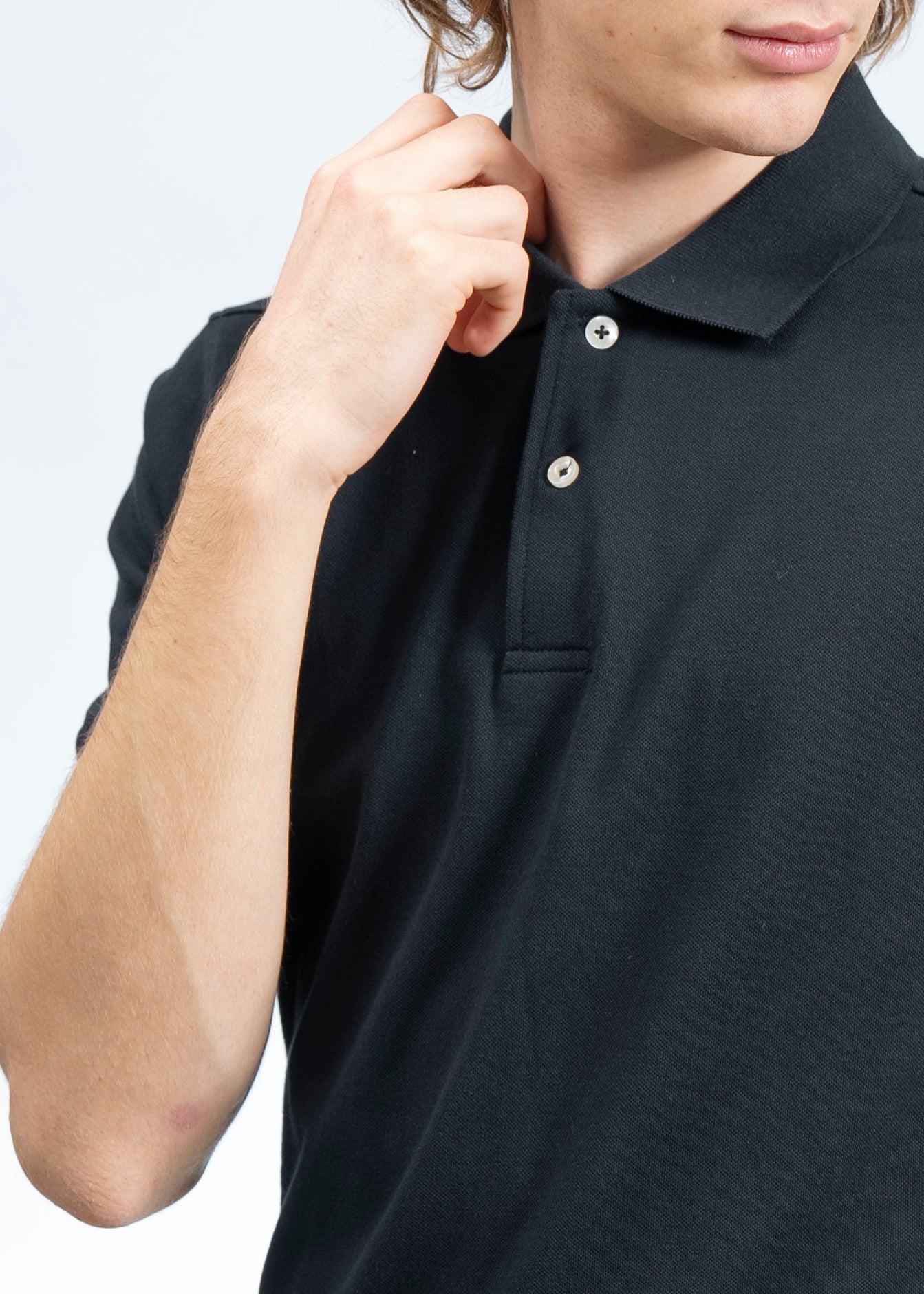 Polo Classica in Piquet Nero
