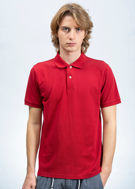 Polo Classica in Piquet Rosso