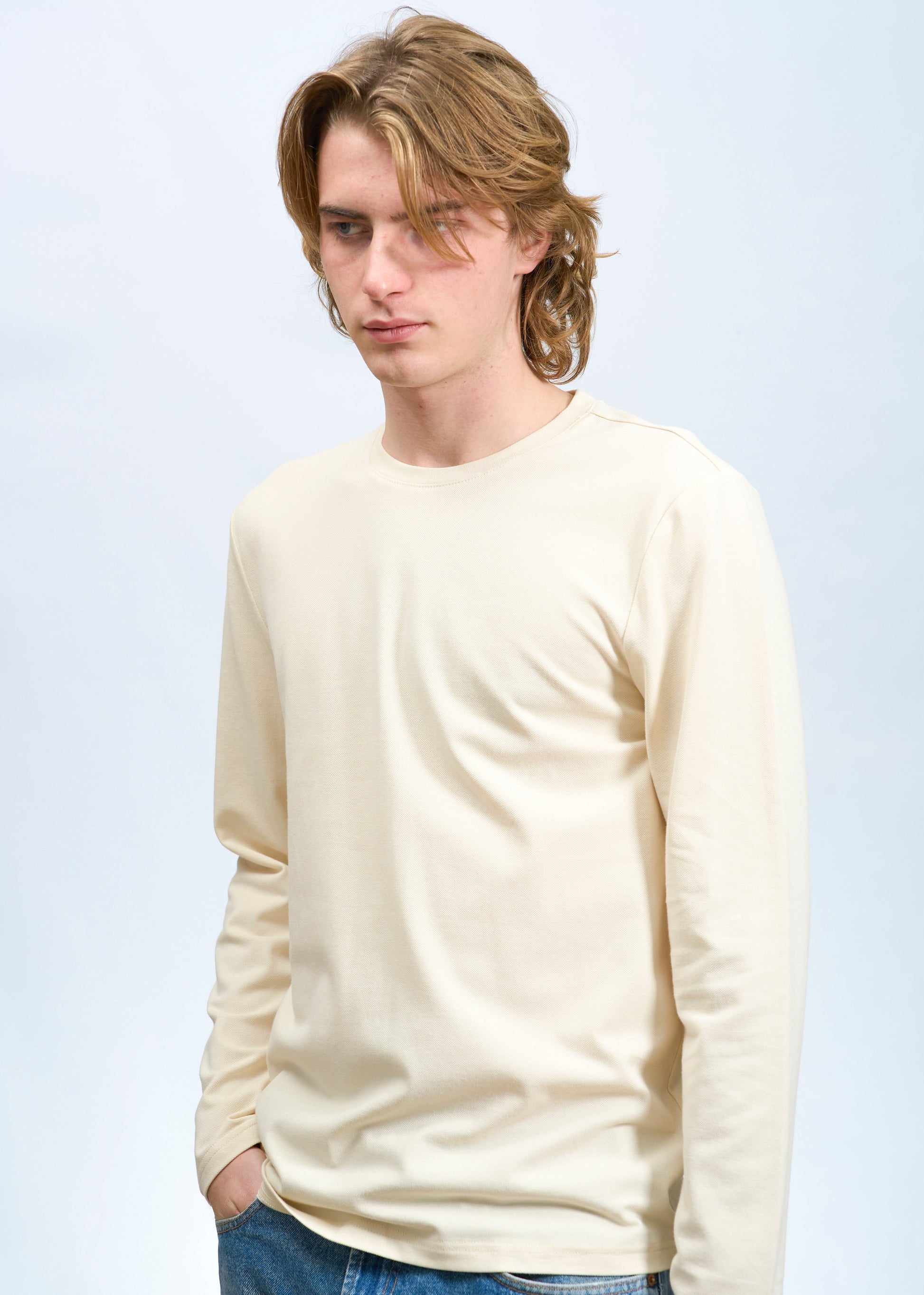 Maglietta cotone Piquet Crema