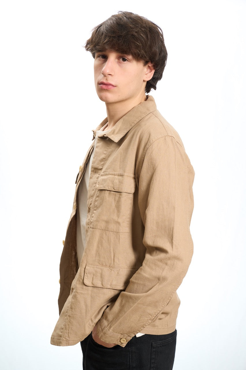 Giacca camicia Beige