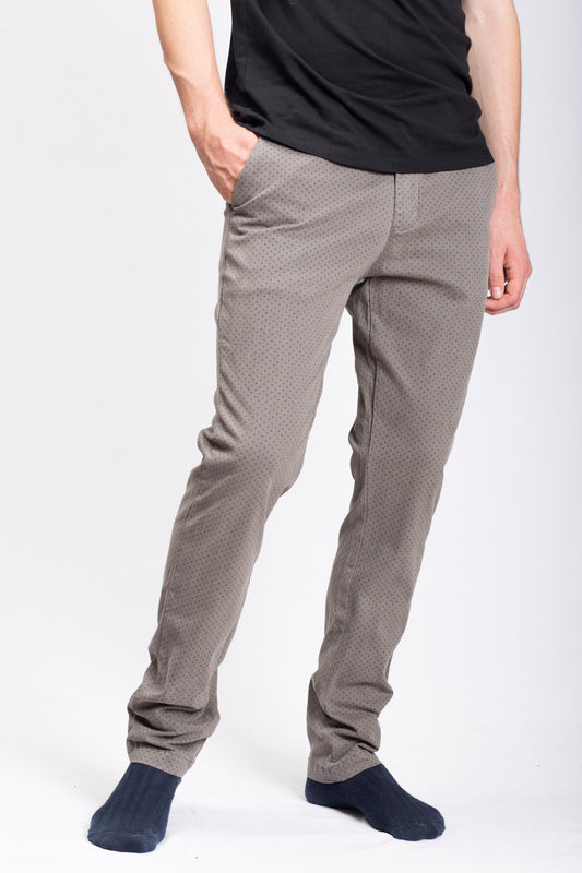 PANTALONI CHINO MICROFANTASIA GRIGIO