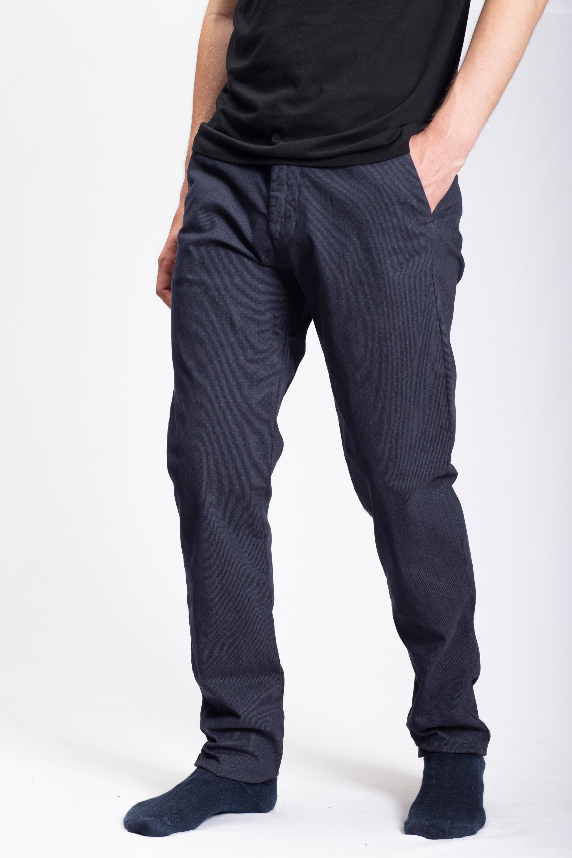 PANTALONI CHINO MICROFANTASIA NAVY