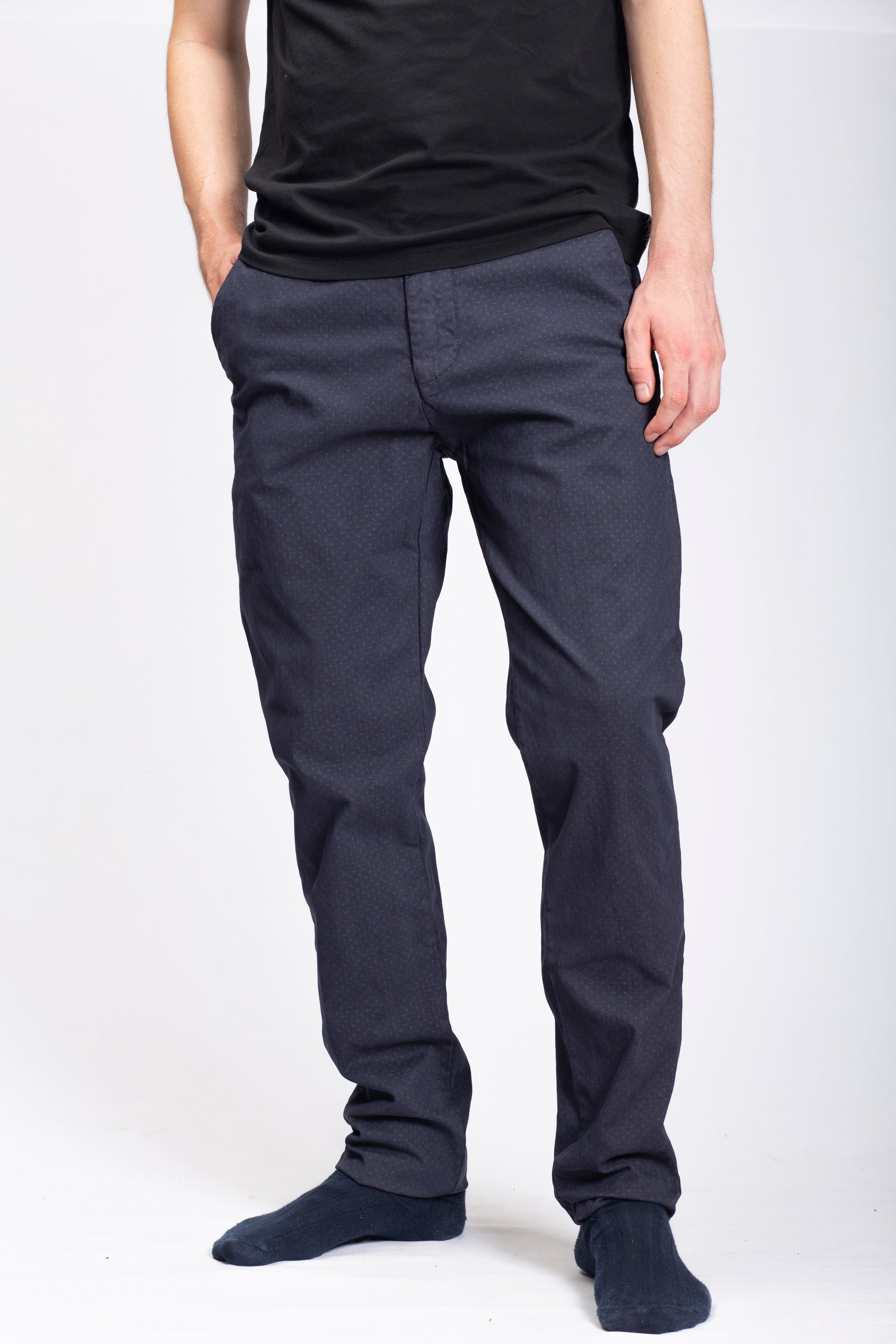 PANTALONI CHINO MICROFANTASIA NAVY