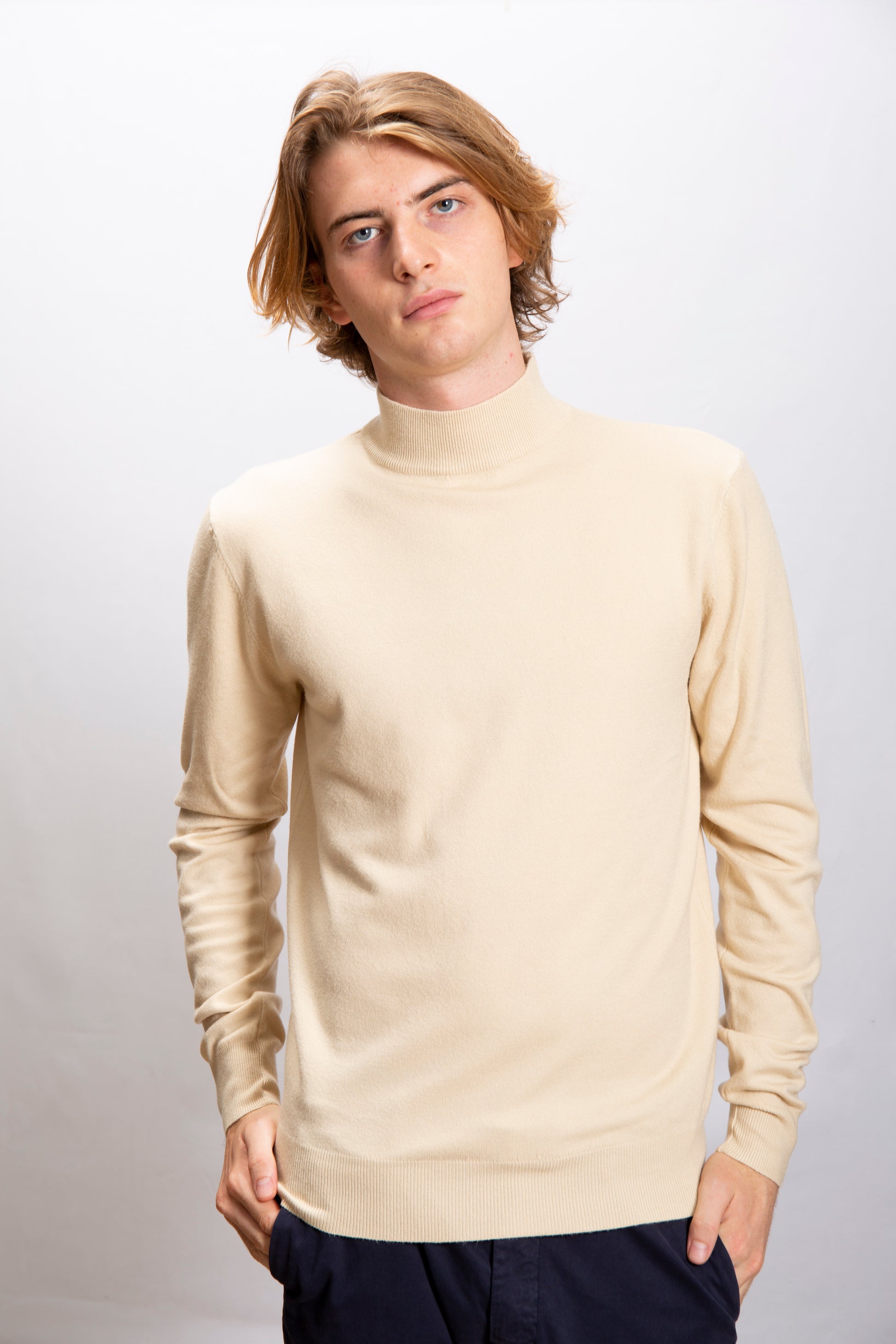 MAGLIA LUPETTO MISTO VISCOSA BEIGE