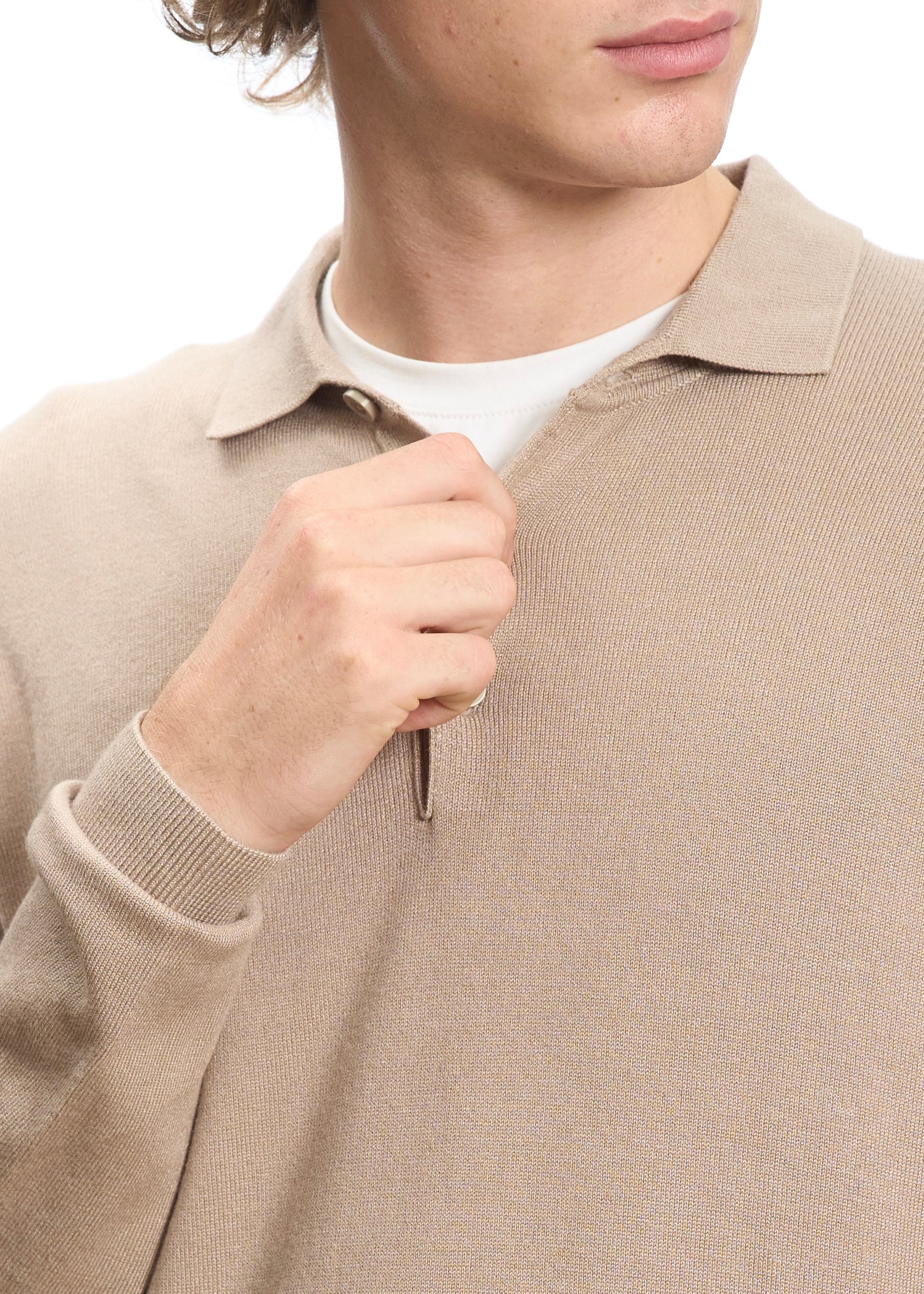 Polo in maglia Beige