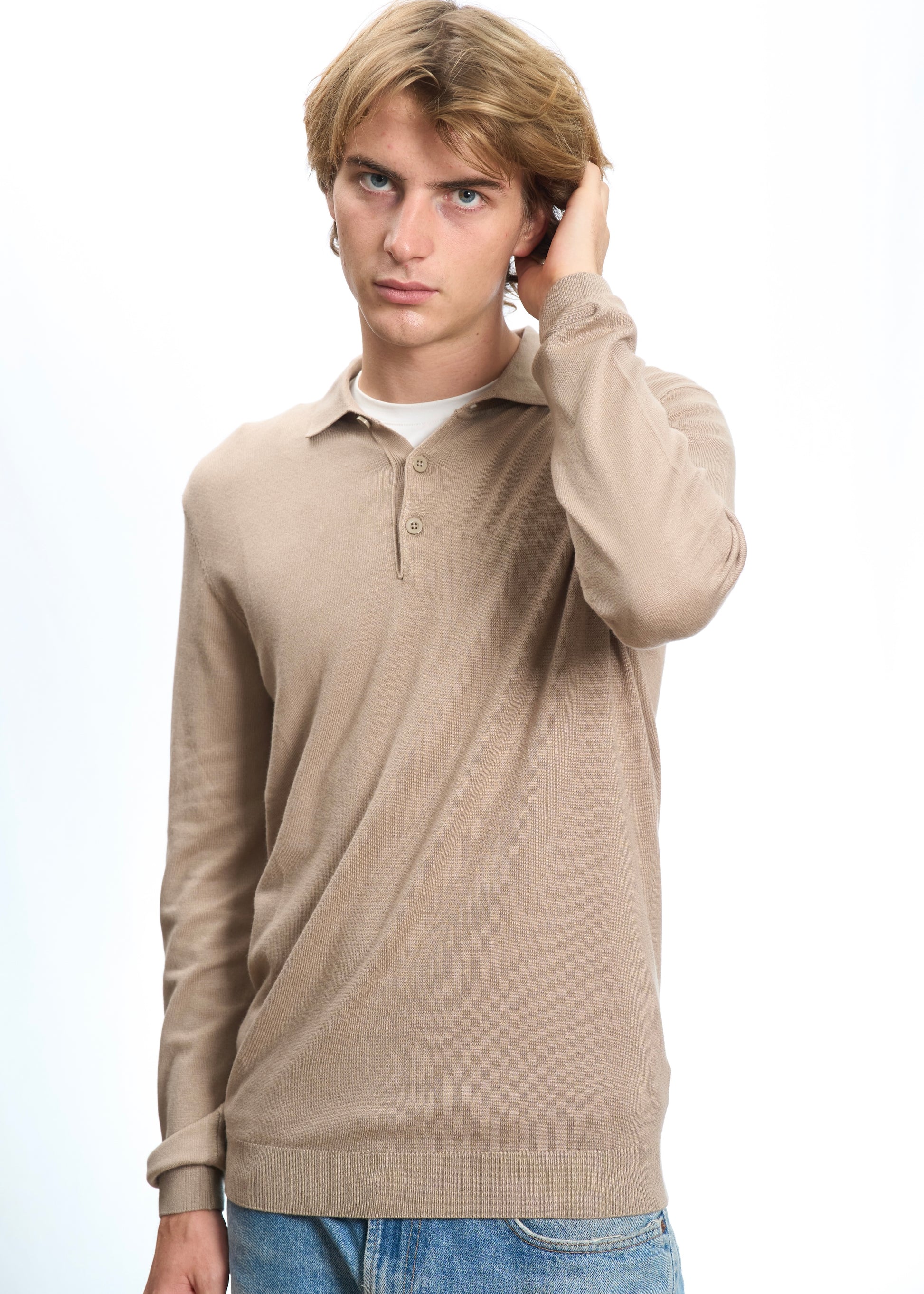 Polo in maglia Beige