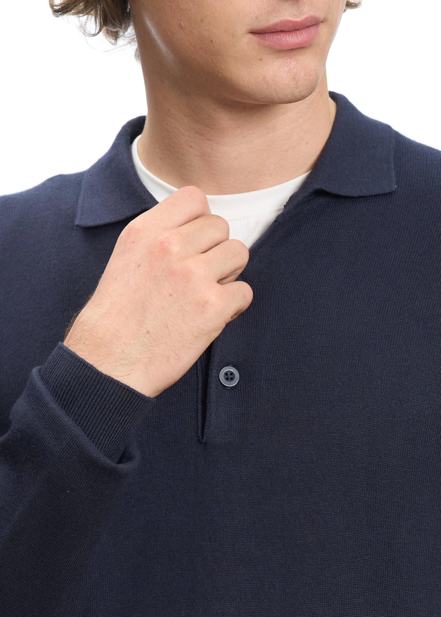 Polo in maglia Navy