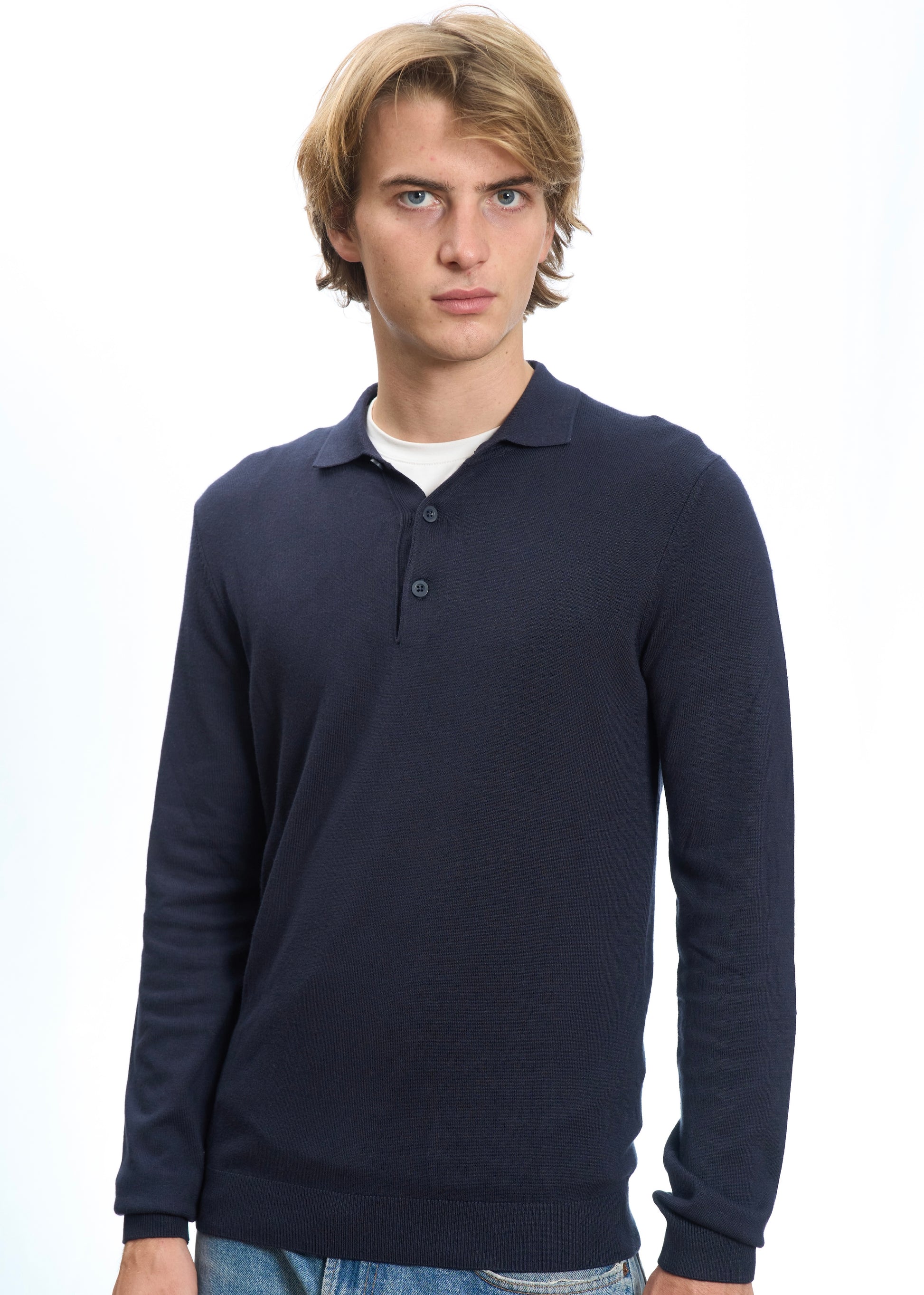 Polo in maglia Navy