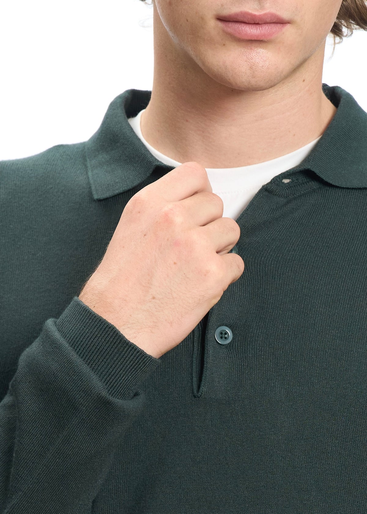 Polo in maglia Verde Bottiglia