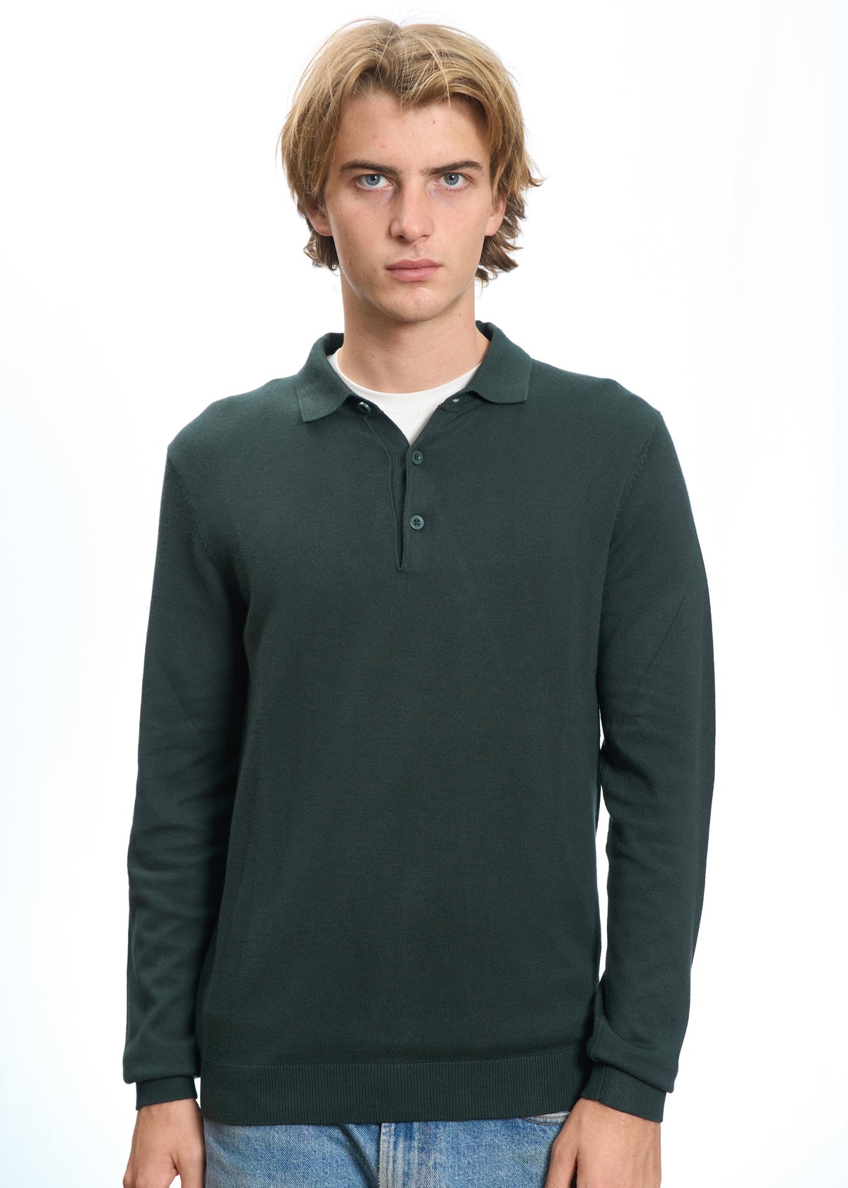 Polo in maglia Verde Bottiglia