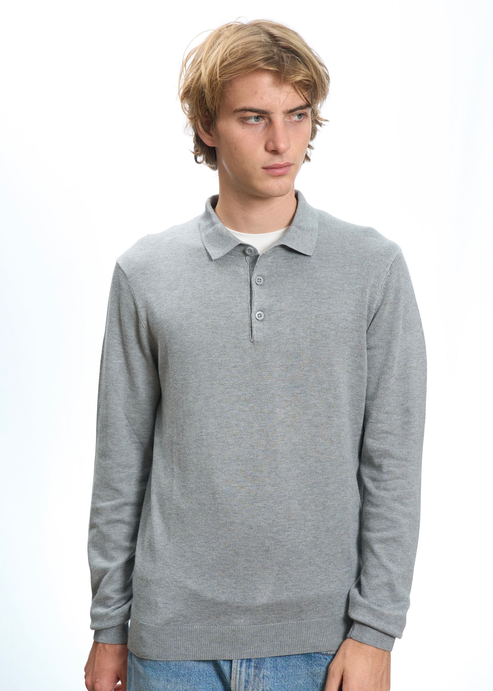 Polo in maglia Grigio