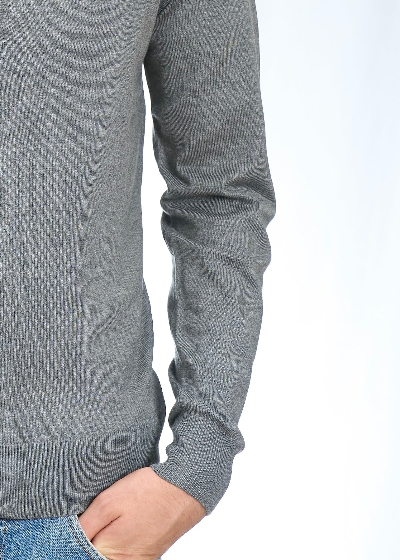 Full zip in viscosa Grigio