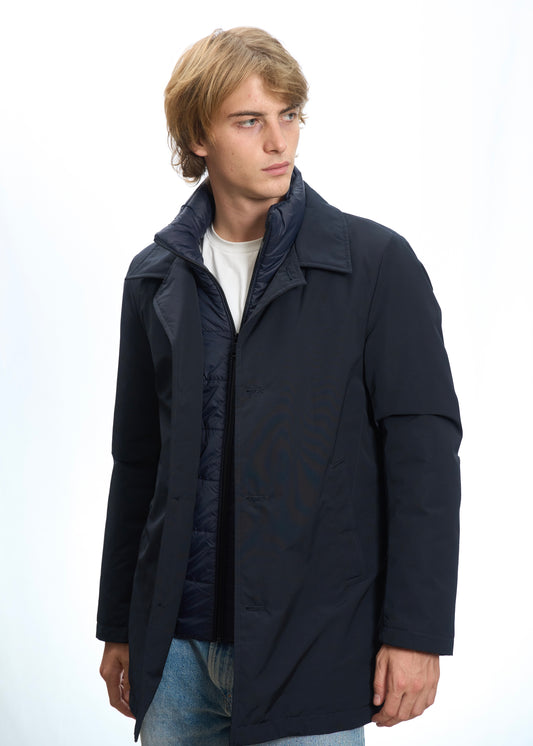 Trench imbottito Tessuto tecnico Navy