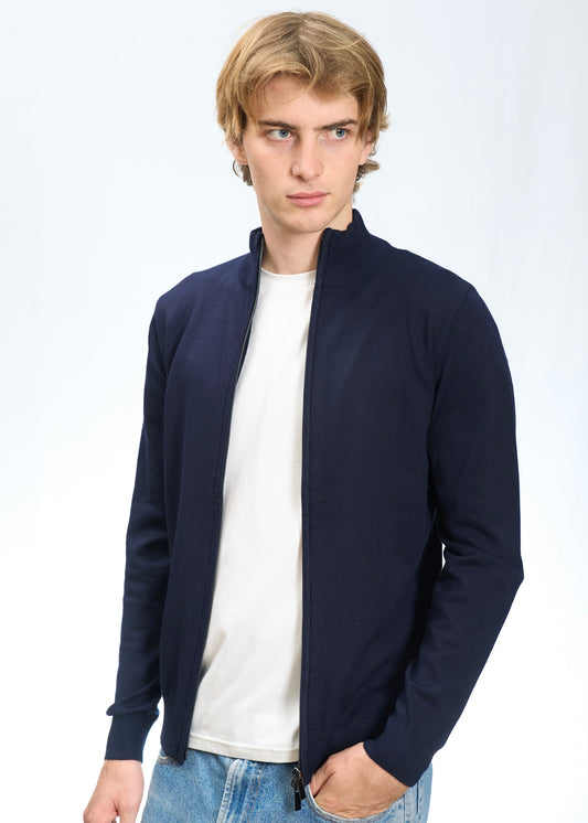 Full zip in viscosa Navy