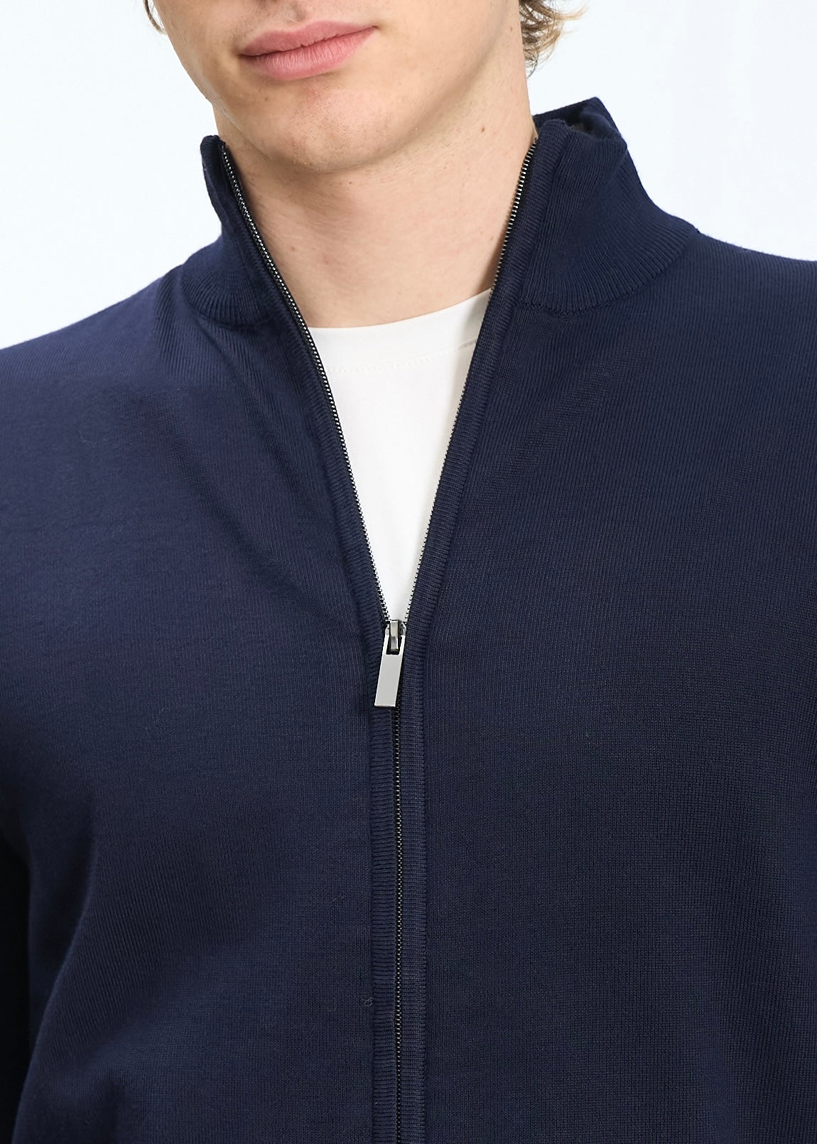 Full zip in viscosa Navy