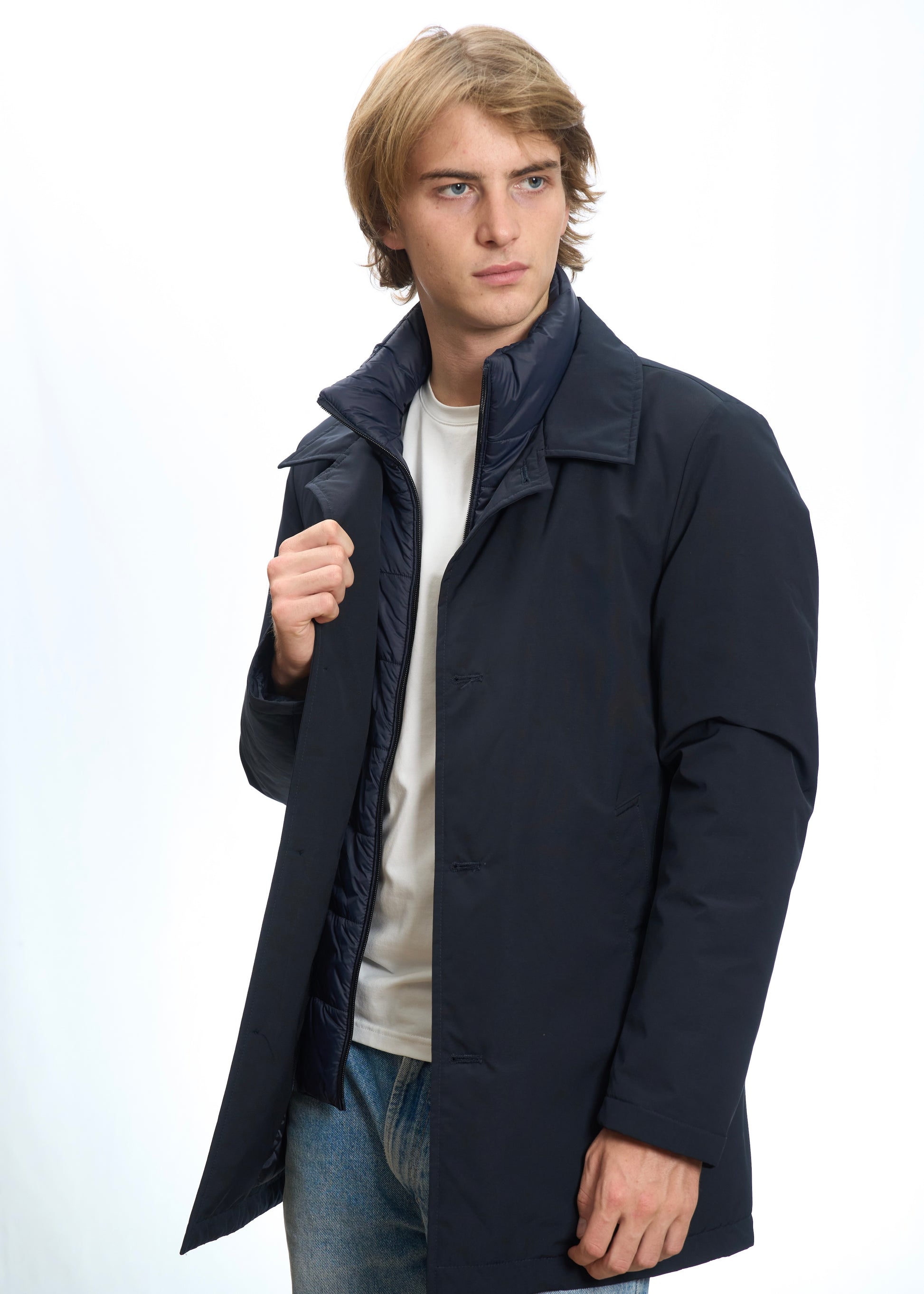 Trench imbottito Tessuto tecnico Navy